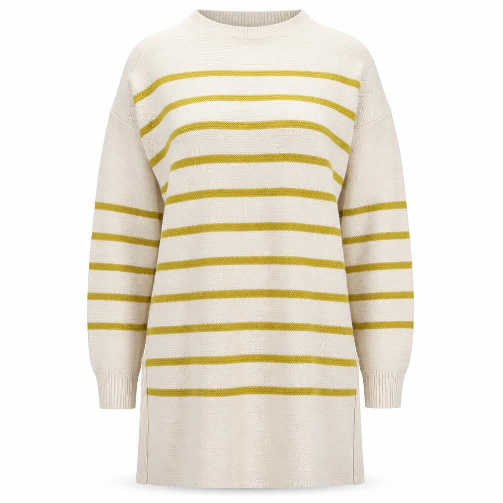 TU Womens Beige Striped  Tunic Jumper Size 8