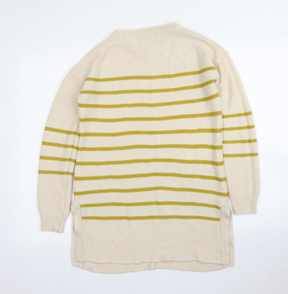 Tu Womens Beige Striped  Tunic Jumper Size 8
