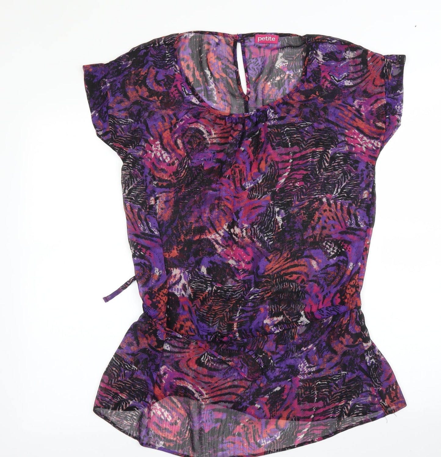 Petite Womens Purple   Basic Blouse Size M