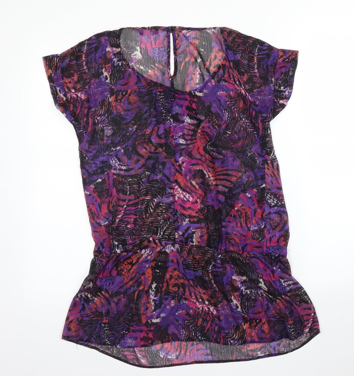 Petite Womens Purple   Basic Blouse Size M