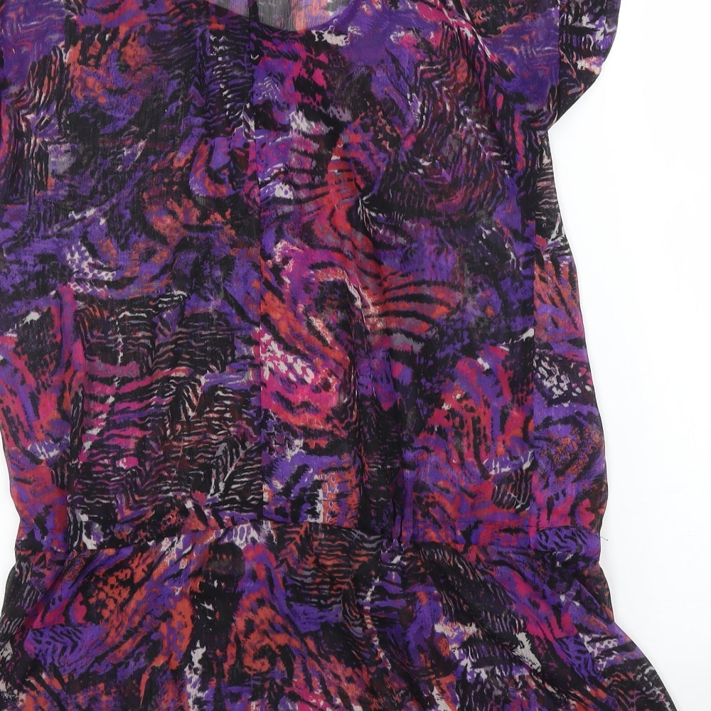 Petite Womens Purple   Basic Blouse Size M