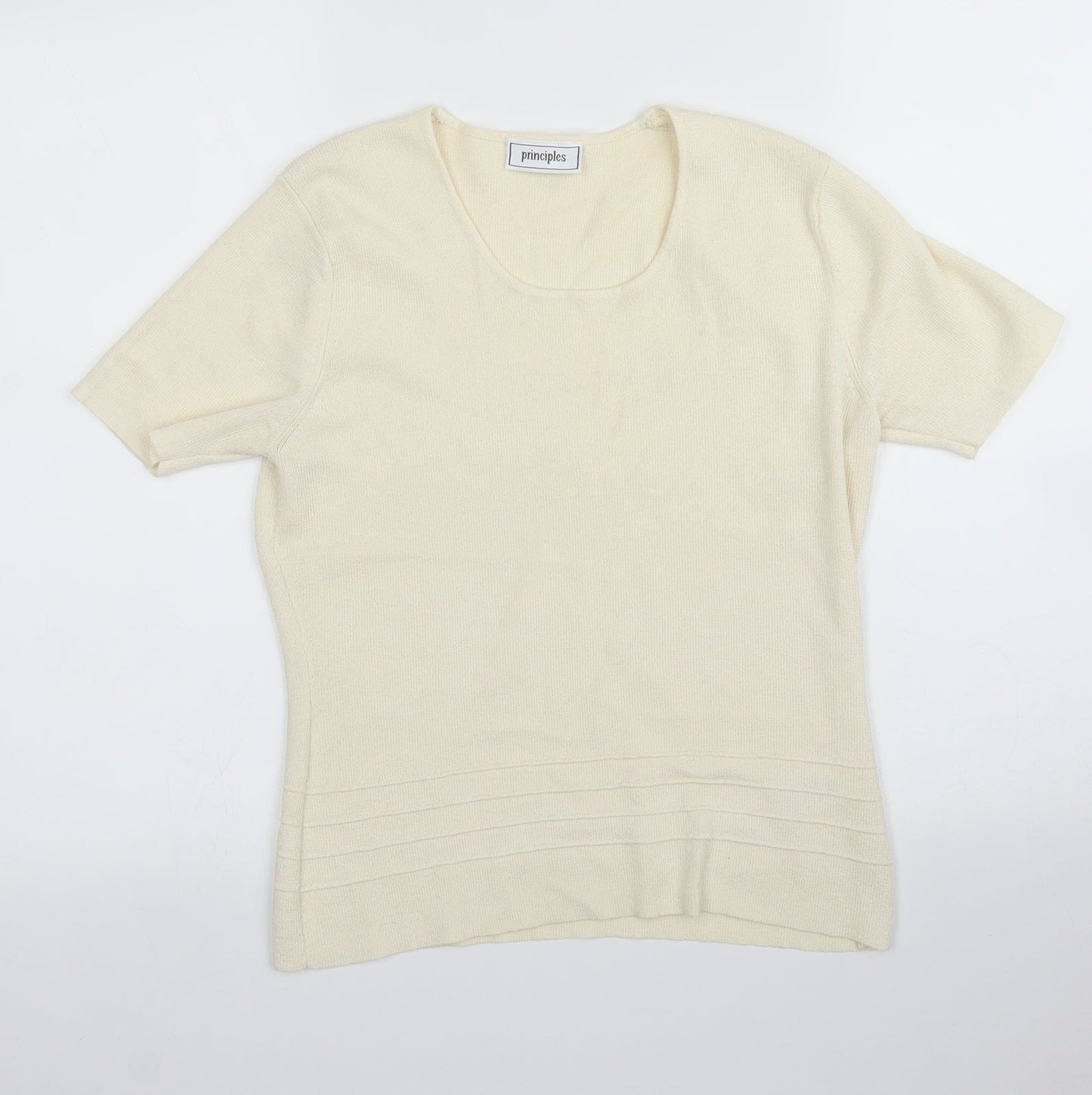 Principles Womens Ivory   Basic T-Shirt Size 14