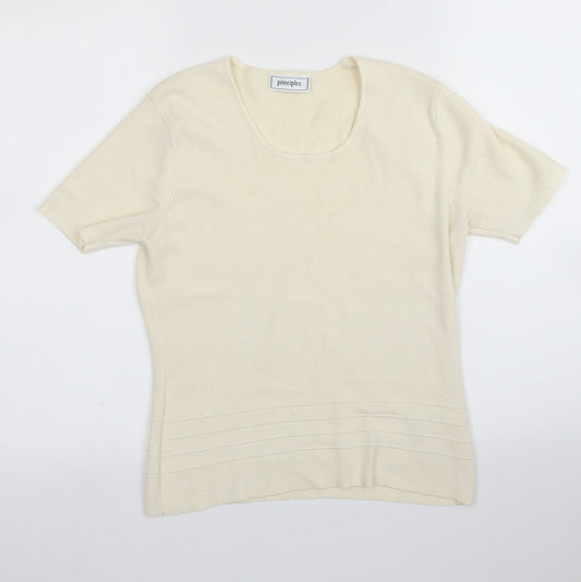 Principles Womens Ivory   Basic T-Shirt Size 14