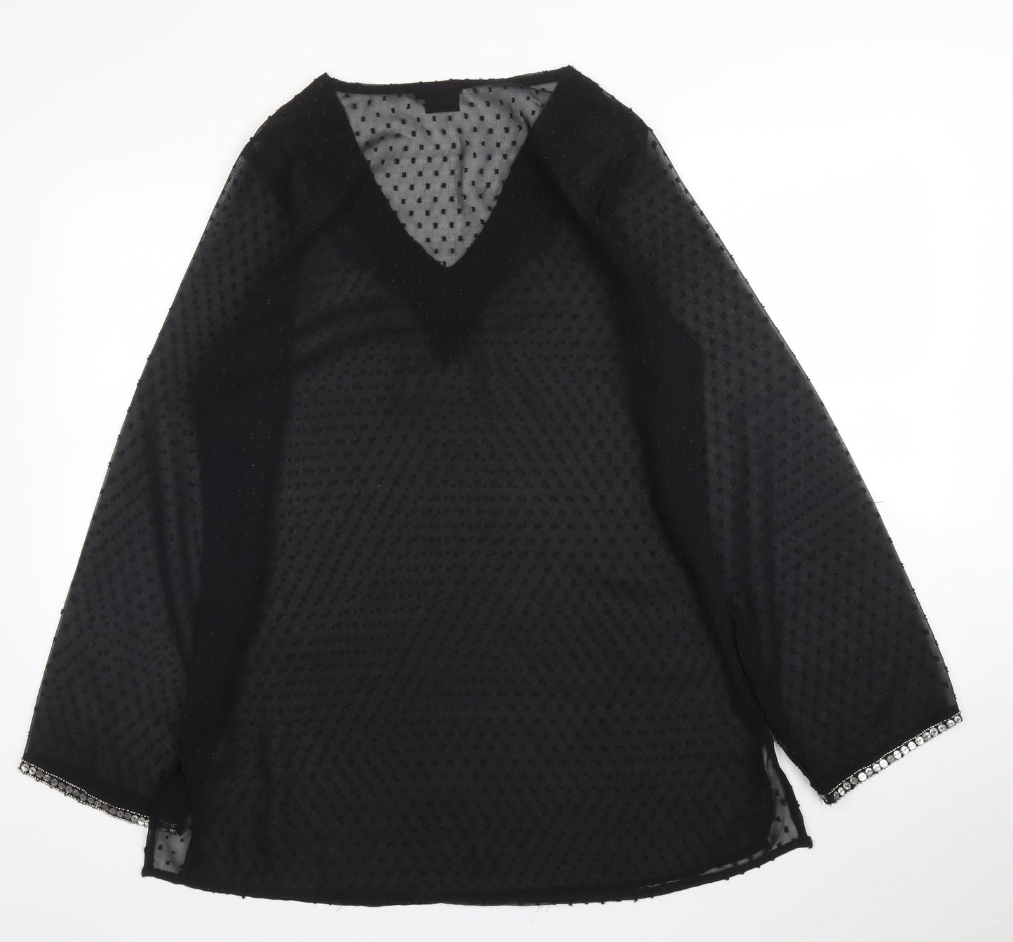 Kushi Womens Black   Kimono Blouse Size 10