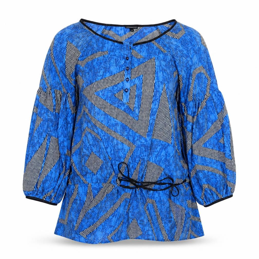 Marks & Spencer Womens Blue Geometric  Basic Blouse Size 10