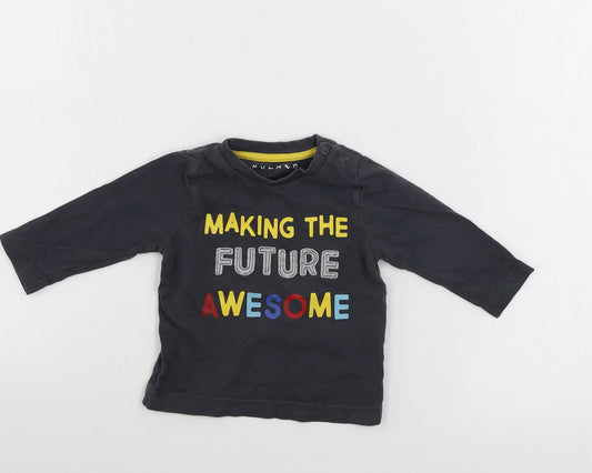 Nutmeg  Boys Grey   Basic T-Shirt Size 3-6 Months