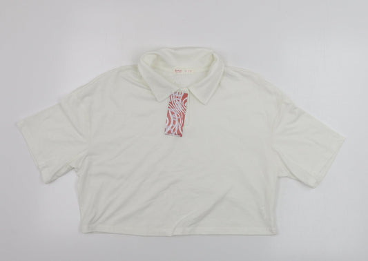 Rome Womens Ivory   Cropped T-Shirt Size S