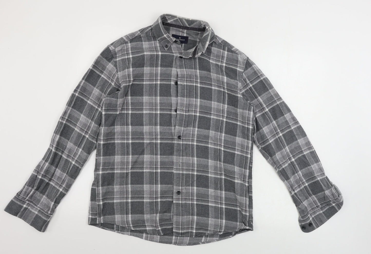 Marks and Spencer  Mens Grey Check   Button-Up Size S