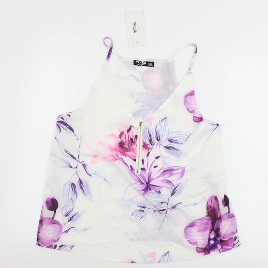 Yoins Womens White Floral  Basic Blouse Size S