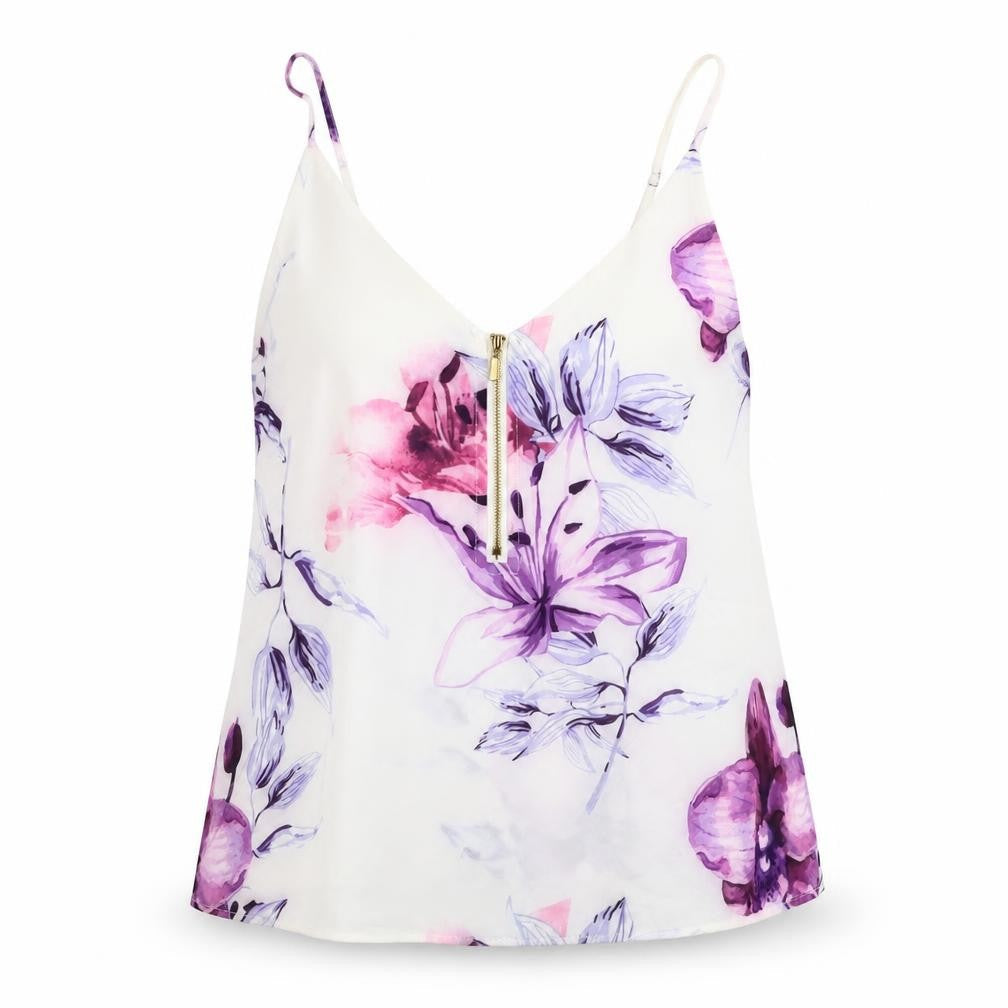 Yoins Womens White Floral  Basic Blouse Size S