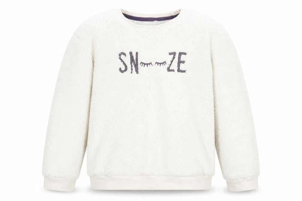 George Girls White Solid Fleece  Pyjama Top Size 8-9 Years