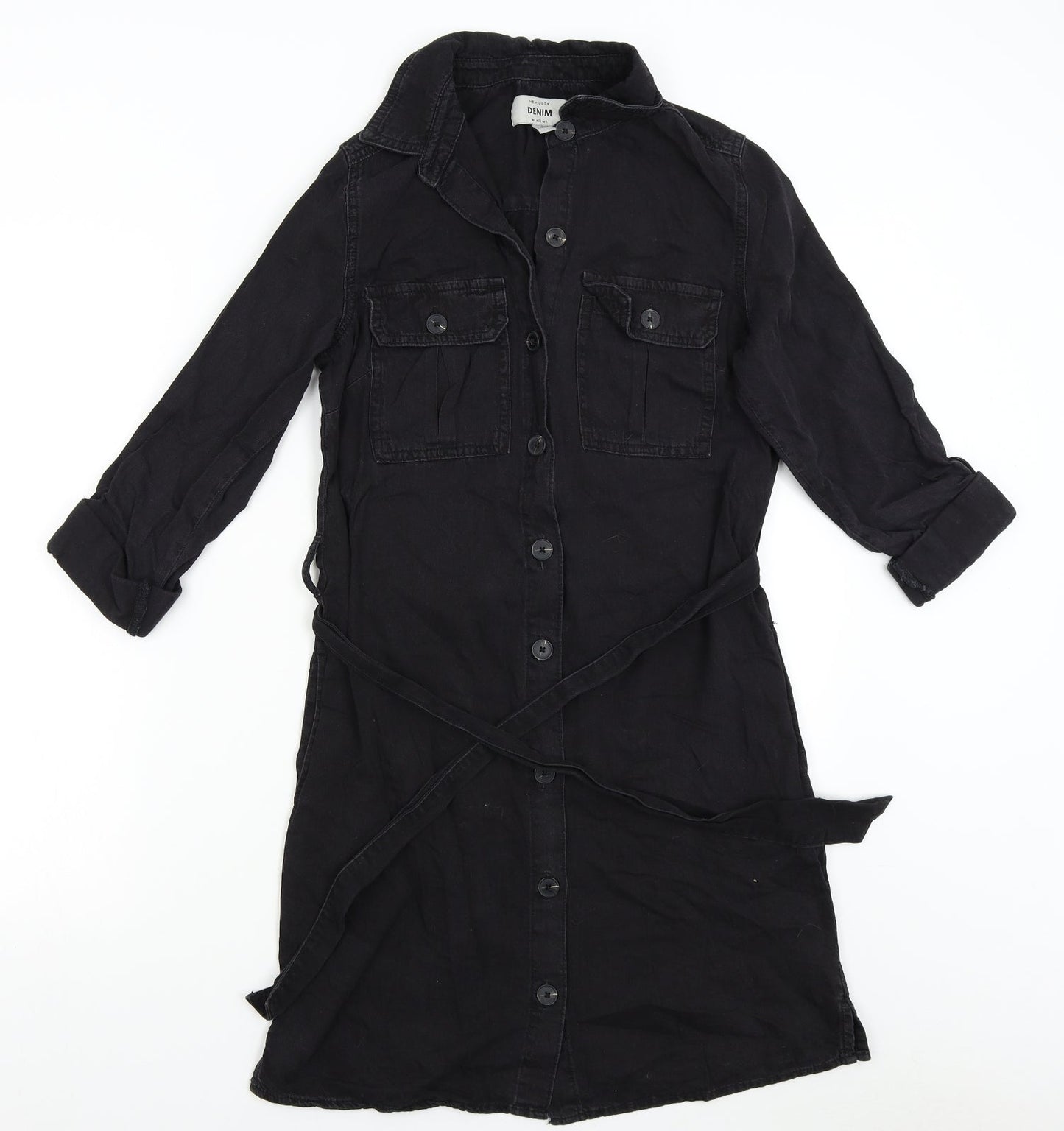 New Look Womens Black   Shirt Dress  Size 8