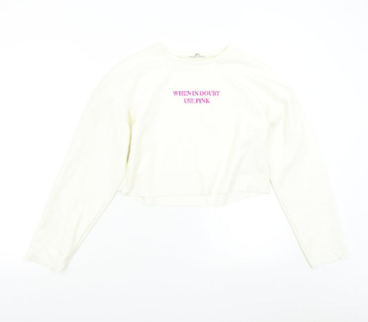 Zara Womens Ivory   Pullover Sweatshirt Size S