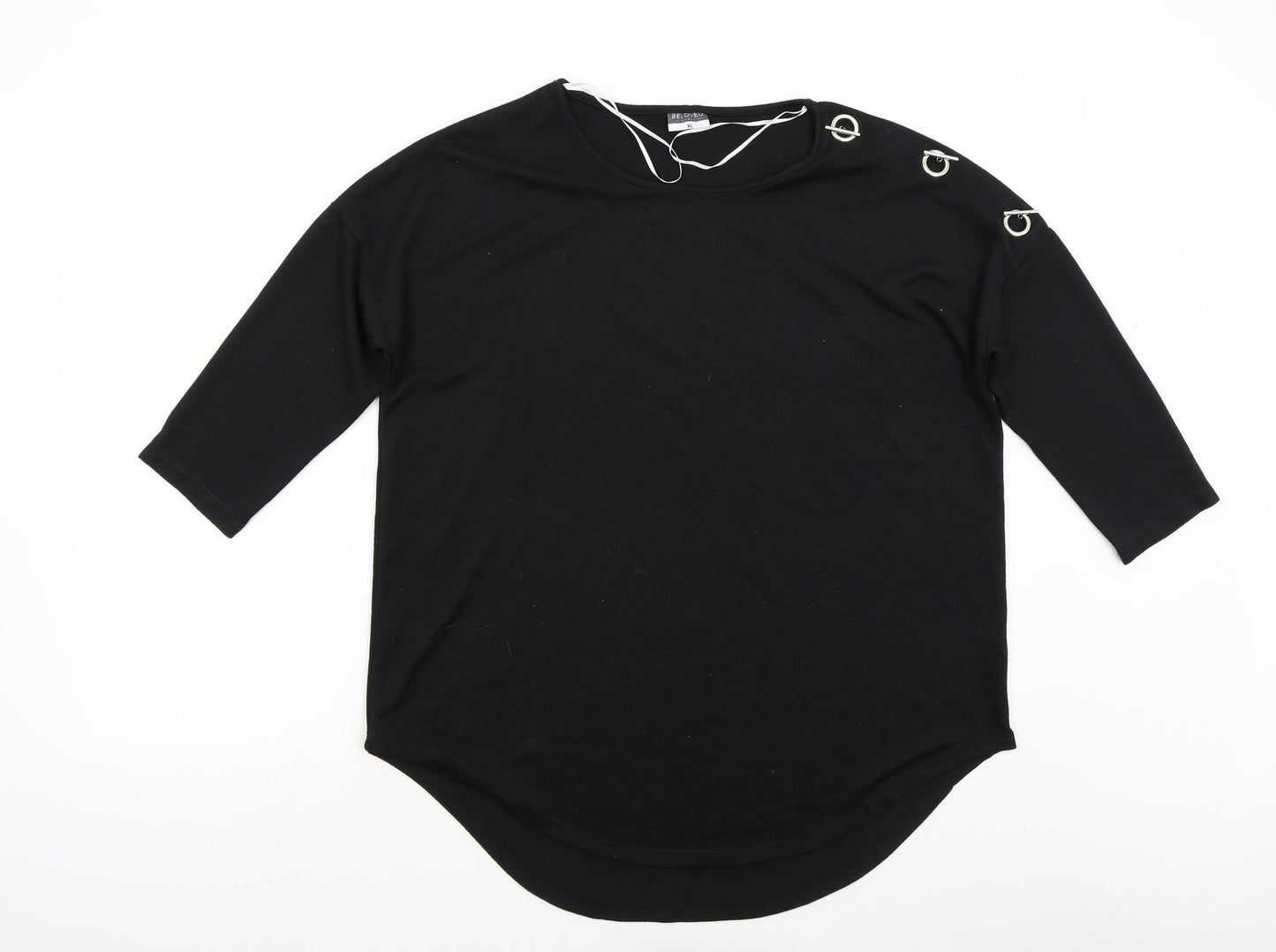 Beloved Womens Black  Knit Pullover Jumper Size XL