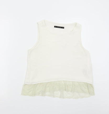 Preloved Zara Womens Ivory   Camisole Tank Size S - Front