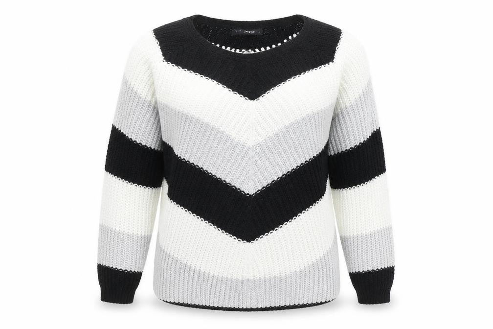 Quiz Womens Black Striped  Pullover Jumper Size S
