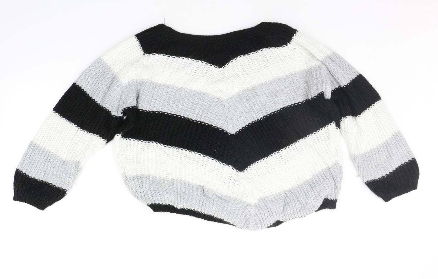 Quiz Womens Black Striped  Pullover Jumper Size S