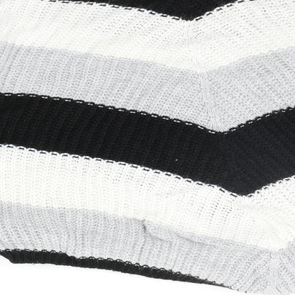 Quiz Womens Black Striped  Pullover Jumper Size S