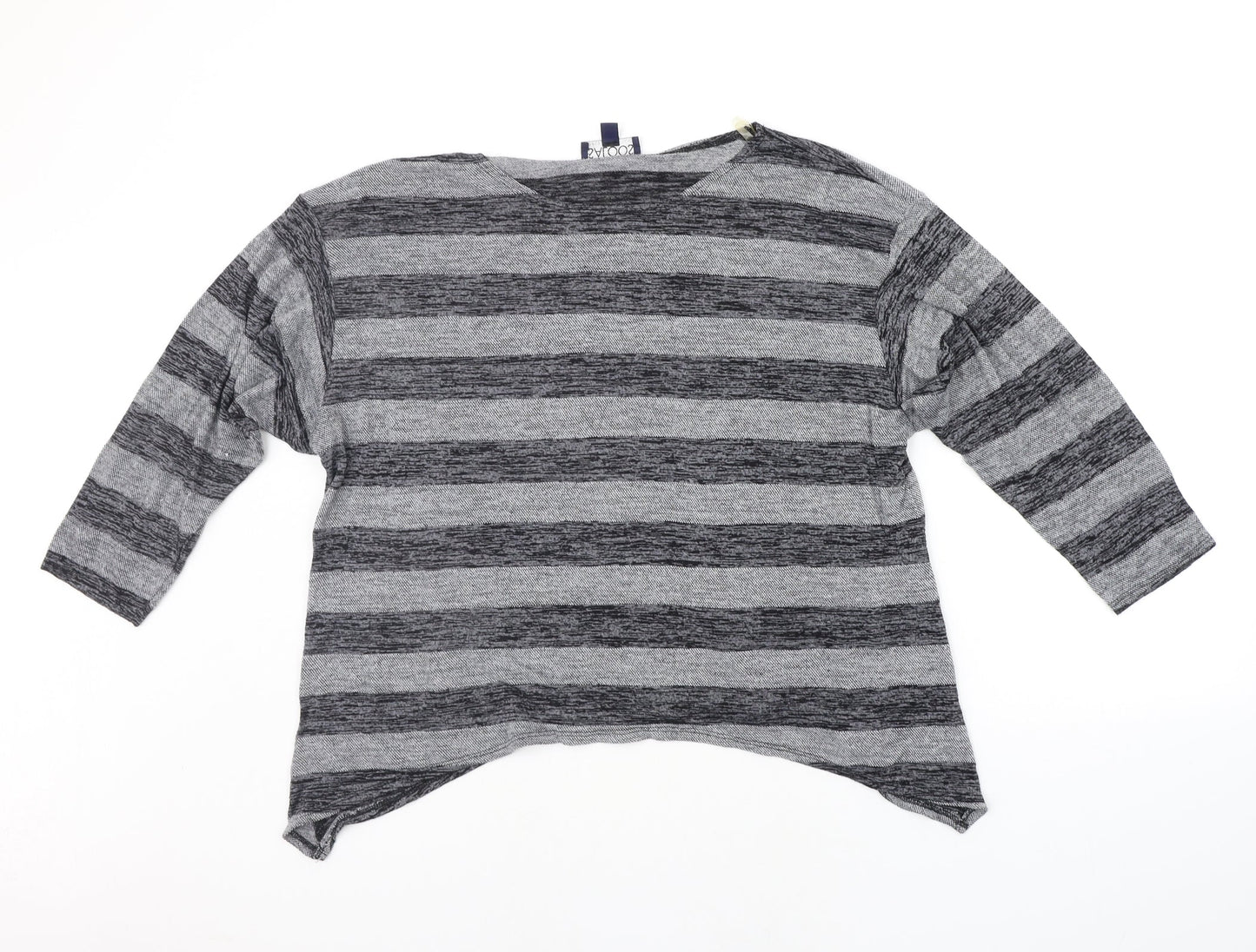 Saloos Womens Grey Striped  Pullover Jumper Size 16