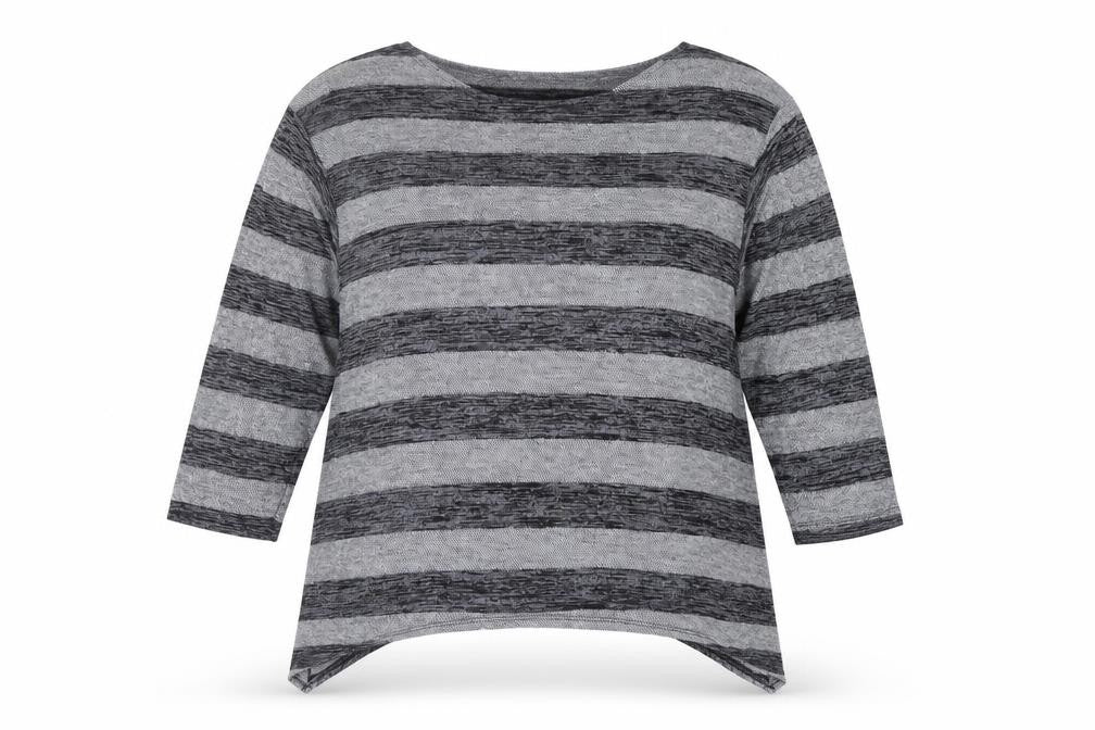 Saloos Womens Grey Striped  Pullover Jumper Size 16