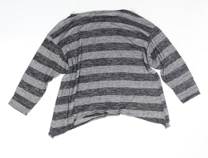 Saloos Womens Grey Striped  Pullover Jumper Size 16