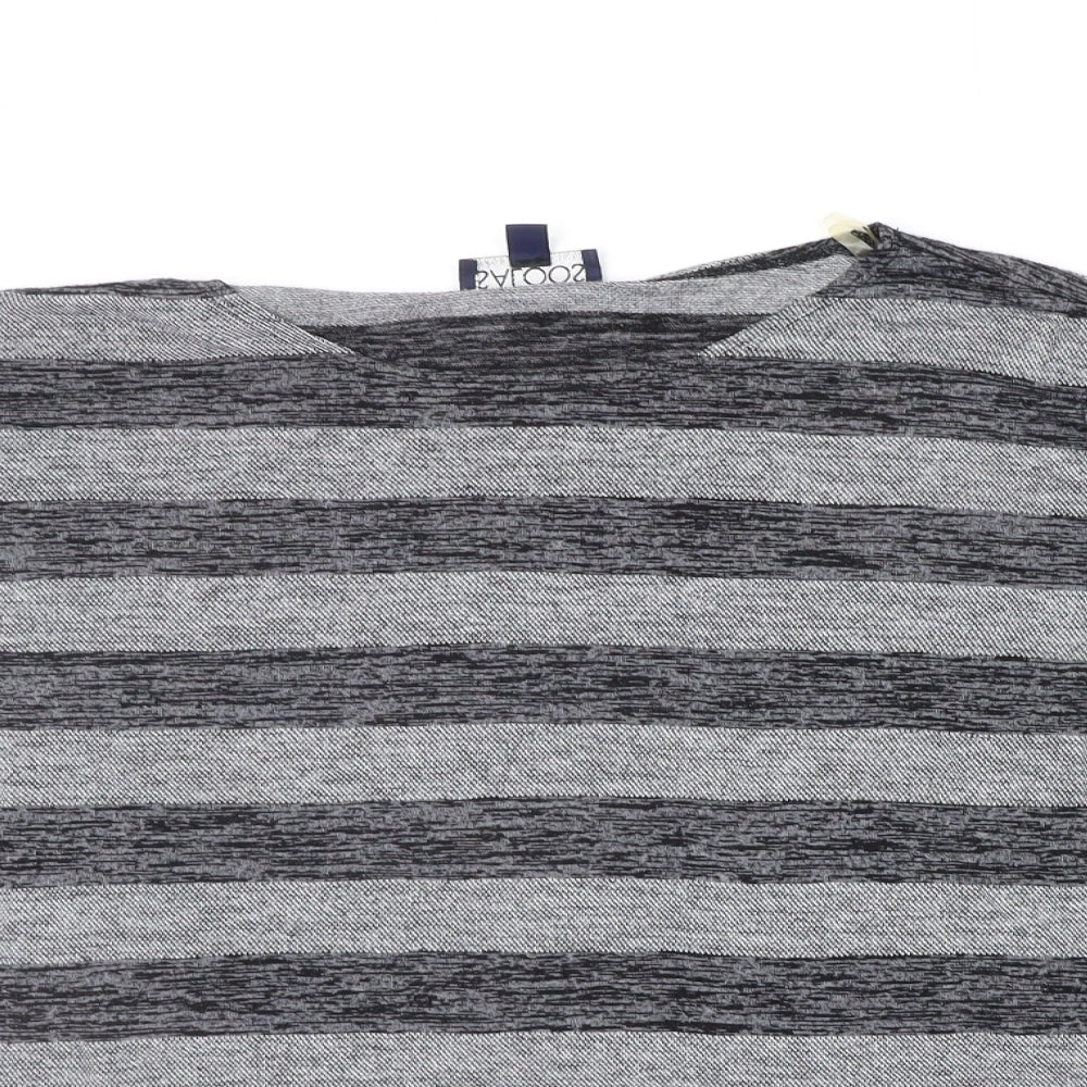 Saloos Womens Grey Striped  Pullover Jumper Size 16