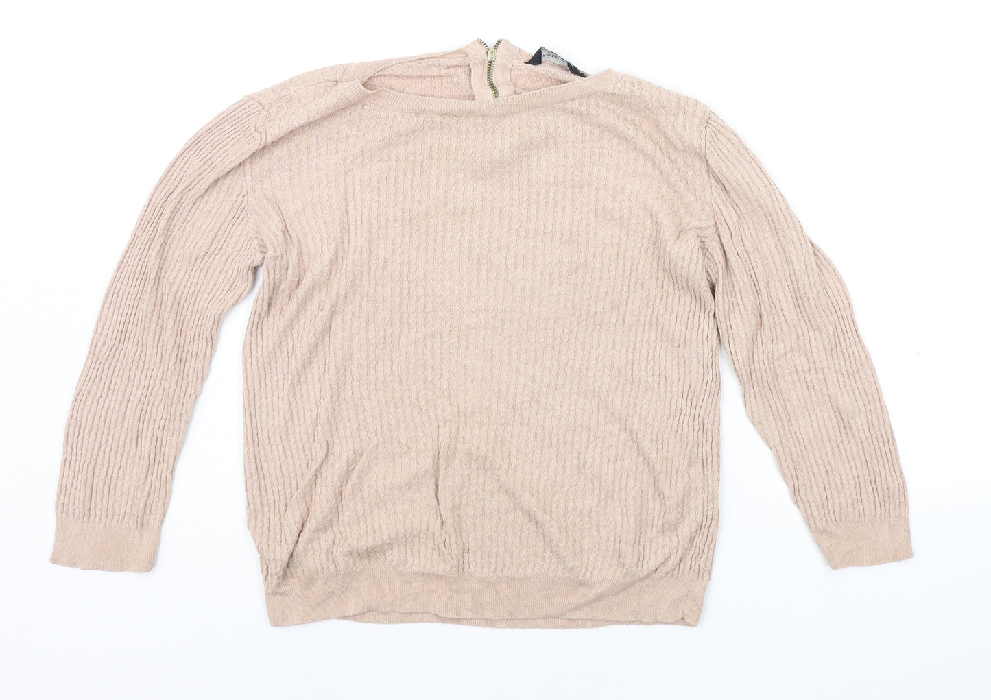 Dorothy Perkins Womens Beige   Pullover Jumper Size 10