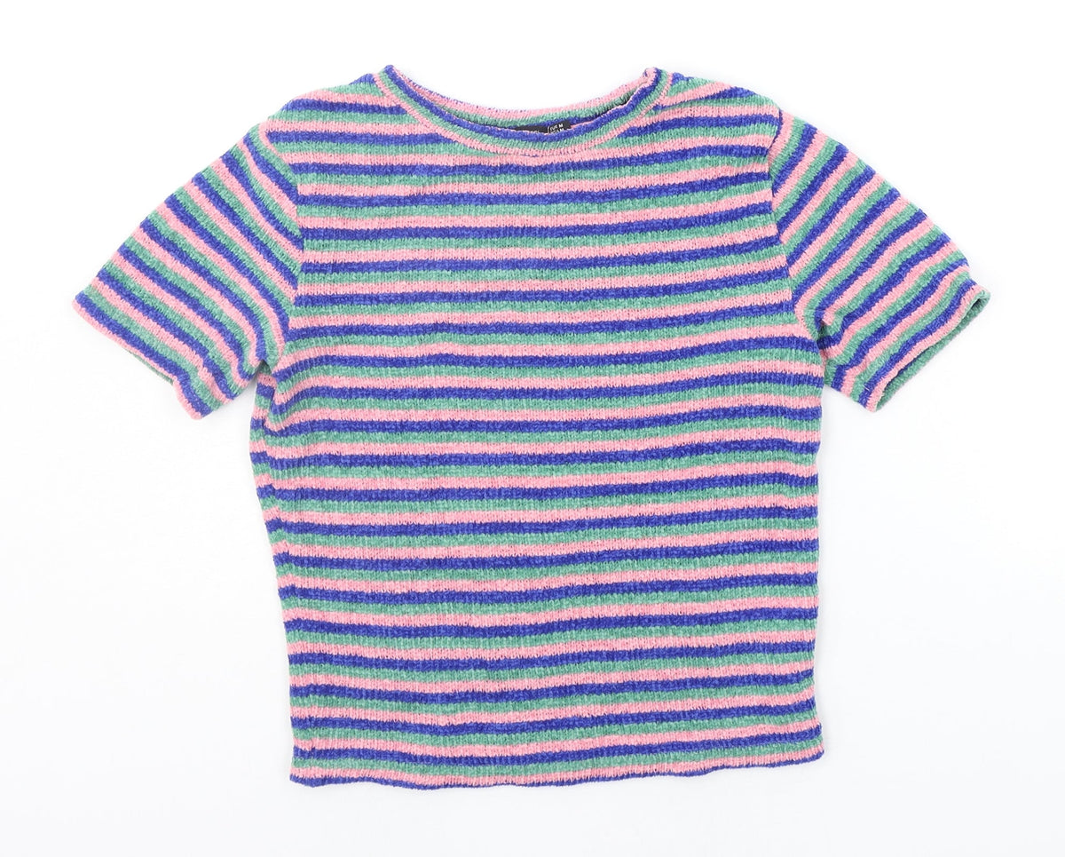 Berksha Girls Blue Striped  Pullover Jumper Size M
