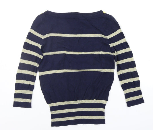 a wear  Womens Blue Striped  Pullover Jumper Size 10