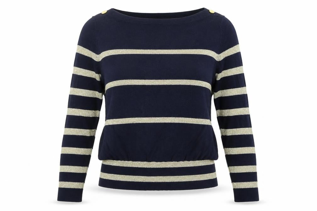 a wear  Womens Blue Striped  Pullover Jumper Size 10