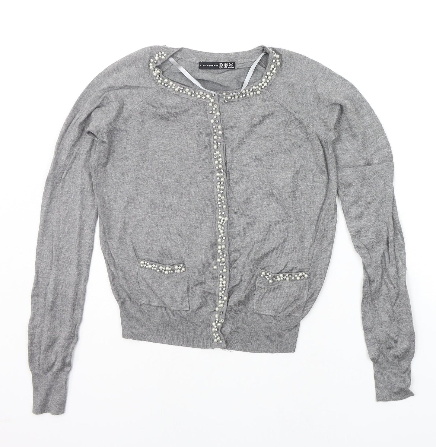 Atmosphere Womens Grey Houndstooth  Pullover Jumper Size 6