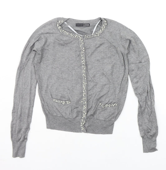Atmosphere Womens Grey Houndstooth  Pullover Jumper Size 6