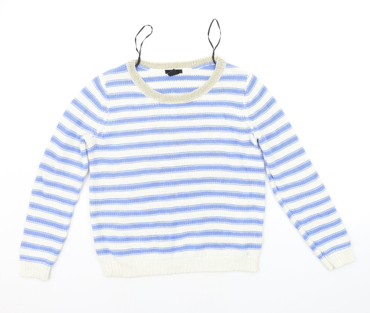 H&M Womens Blue Striped  Henley Jumper Size S