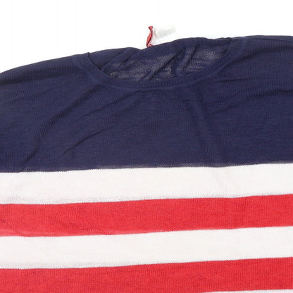 Preloved Divided Womens Red Striped  Pullover Jumper Size M - Detail