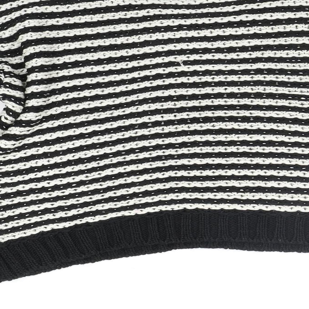 Topshop Womens Black Striped  Pullover Jumper Size 10
