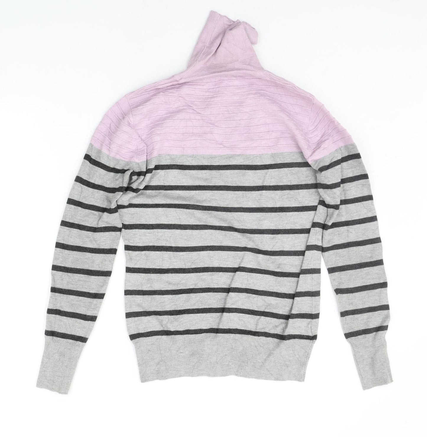 county casual Womens Grey Striped  Pullover Jumper Size S