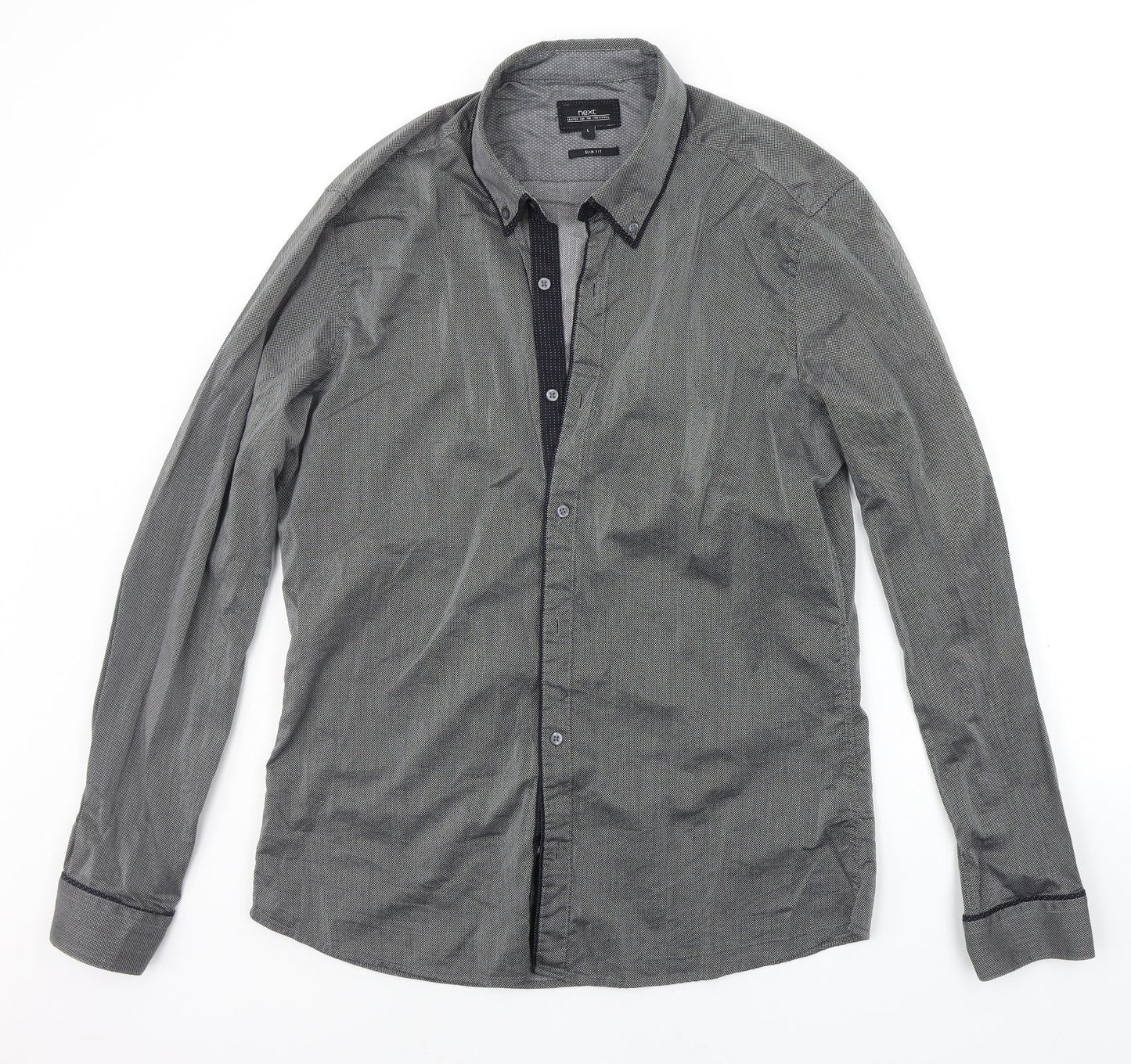 NEXT Mens Grey    Button-Up Size L