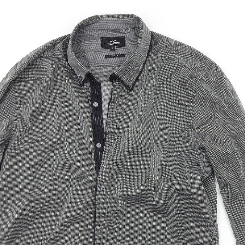 NEXT Mens Grey    Button-Up Size L