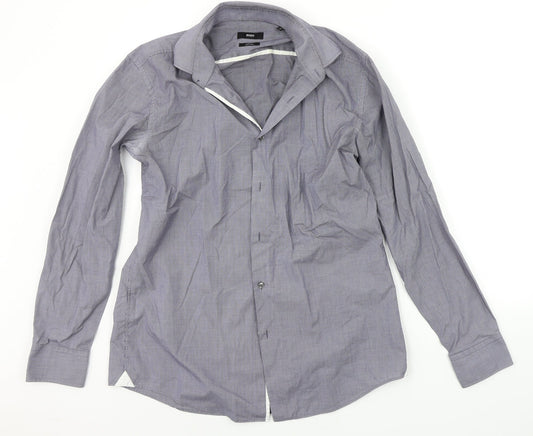 HUGO BOSS Mens Blue    Button-Up Size 16