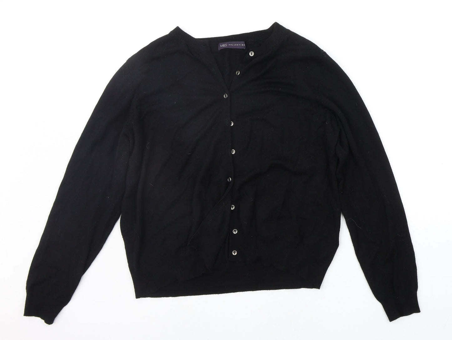Marks and Spencer Womens Black   Cardigan Jumper Size 18