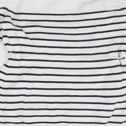 H&M Womens White Striped  Pullover Jumper Size S