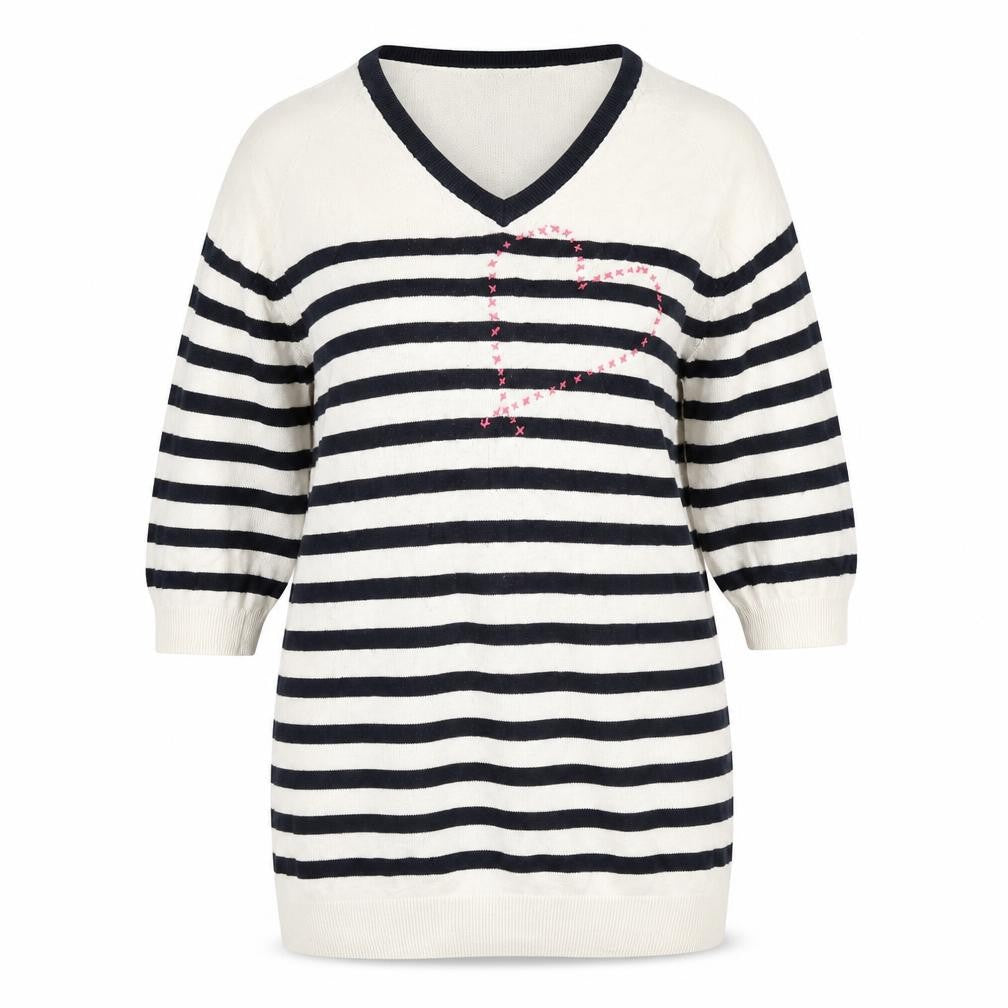 TU Womens Ivory Striped  Pullover Jumper Size 14