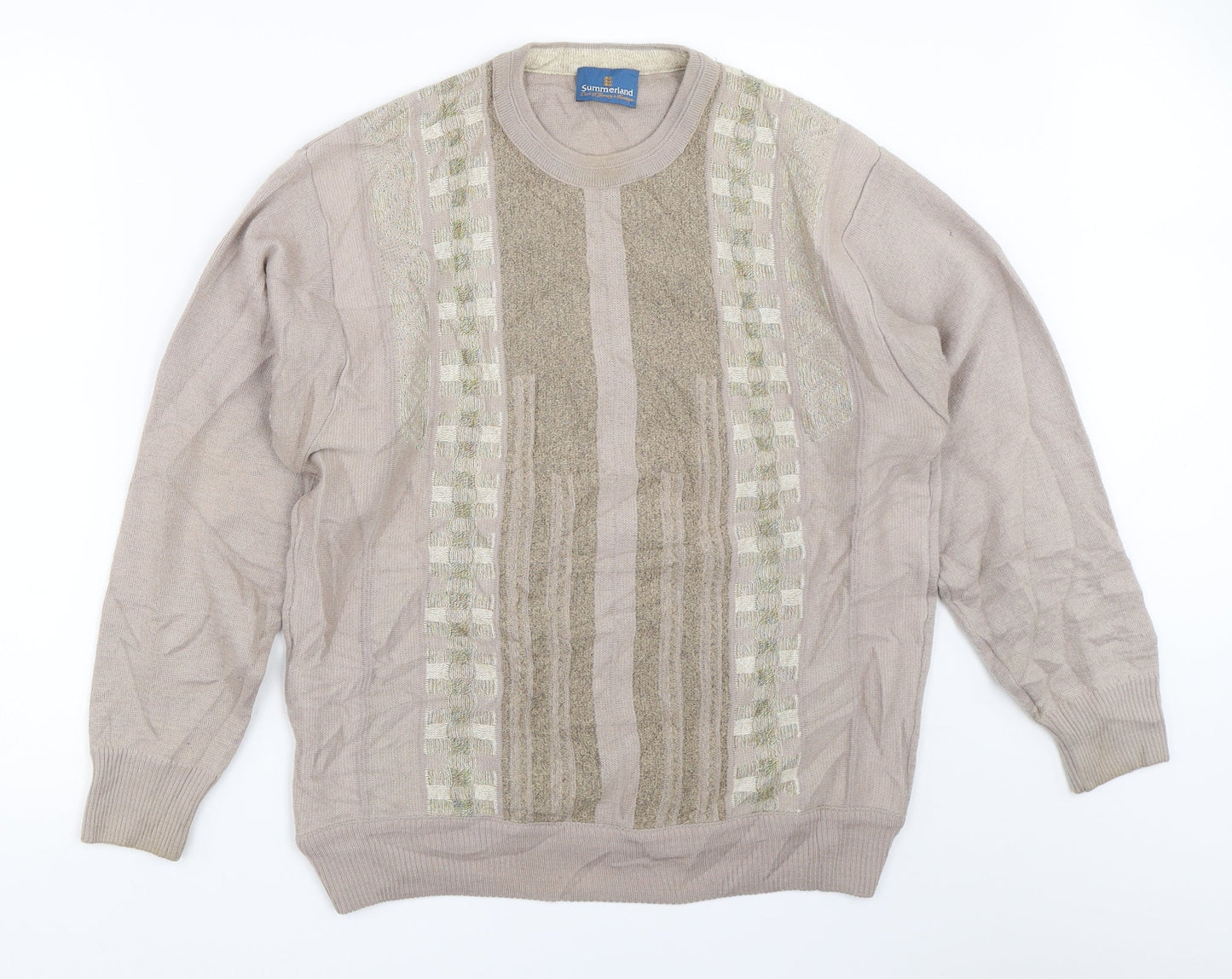 Summerland Mens Beige   Pullover Jumper Size M