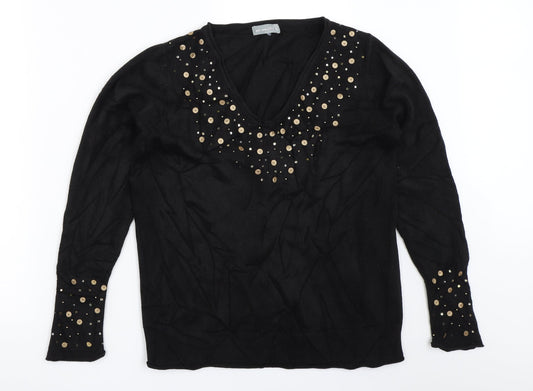 Per Una Womens Black   Pullover Jumper Size 16