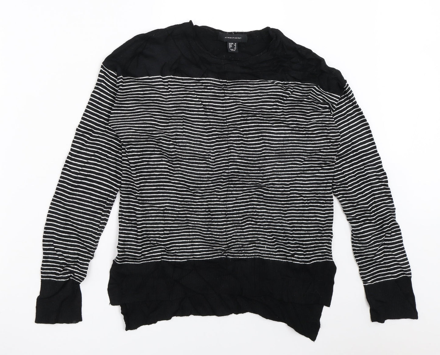 Atmosphere Womens Black Striped  Pullover Jumper Size 10