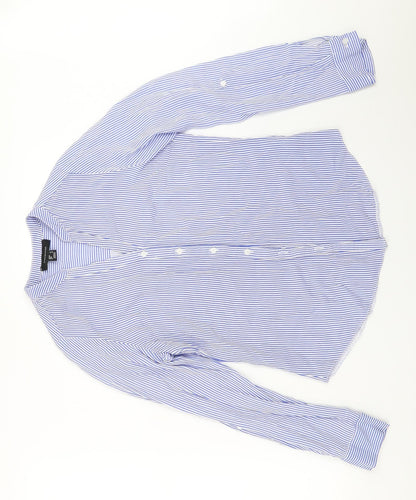 Atmosphere Womens Blue Striped  Basic Button-Up Size 6