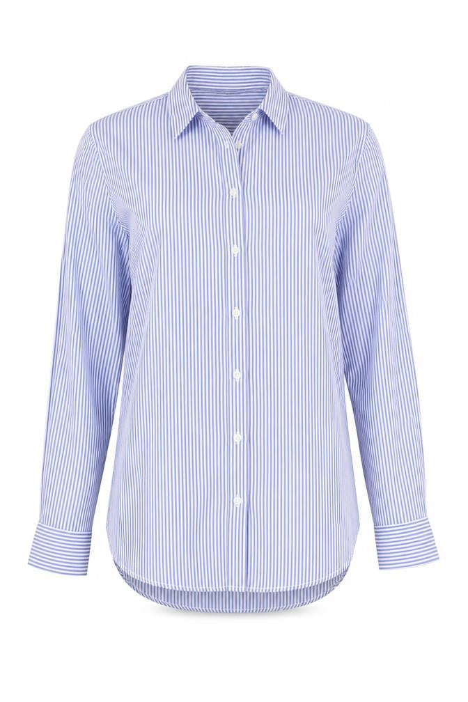 Atmosphere Womens Blue Striped  Basic Button-Up Size 6