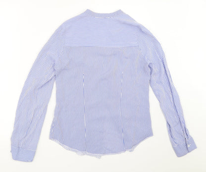 Atmosphere Womens Blue Striped  Basic Button-Up Size 6