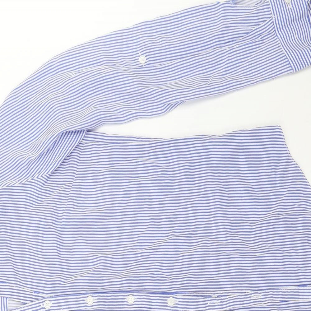 Atmosphere Womens Blue Striped  Basic Button-Up Size 6