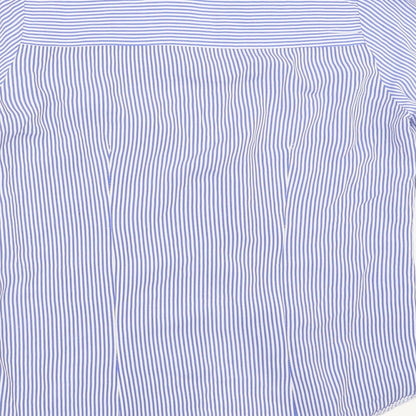 Atmosphere Womens Blue Striped  Basic Button-Up Size 6